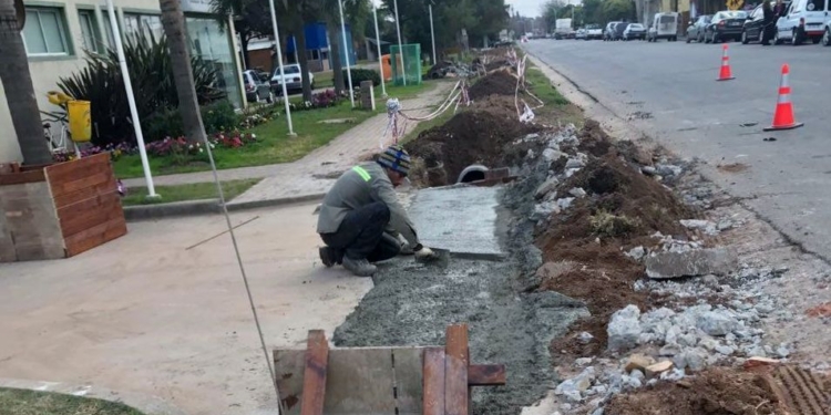 Finalizó la colocación de los tubos de desagüe sobre Ruta 11 en Oliveros