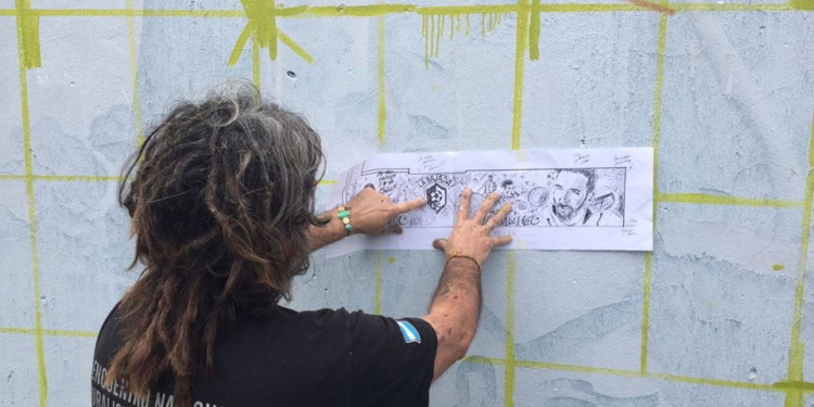 Boda de Messi: artista de Monje realiza un mural para el ídolo en Rosario
