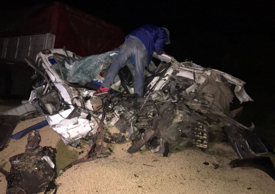 Maciel: impactante choque entre tres camiones en la autopista