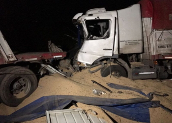 Maciel: impactante choque entre tres camiones en la autopista