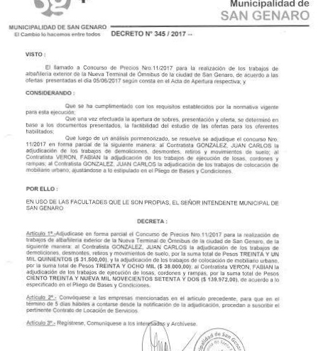Adjudicaron las obras para la nueva terminal de ómnibus de San Genaro