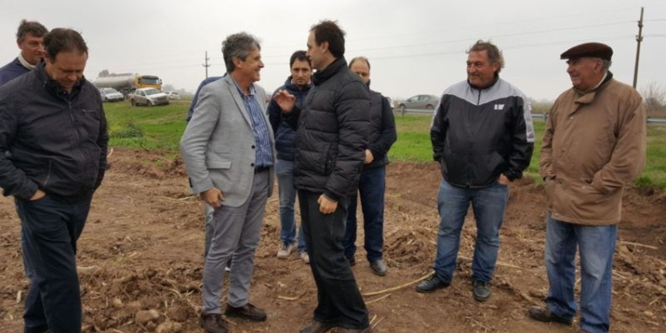 Garibay y Rasetto recorrieron las obras de canalización del Arroyo Totoras