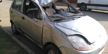 Barrancas: vuelco y milagro en el acceso a la autopista