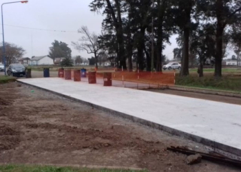 Trabajos de pavimentación en la calle Alberto Maritano de San Genaro