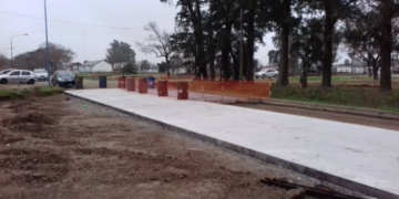 Trabajos de pavimentación en la calle Alberto Maritano de San Genaro