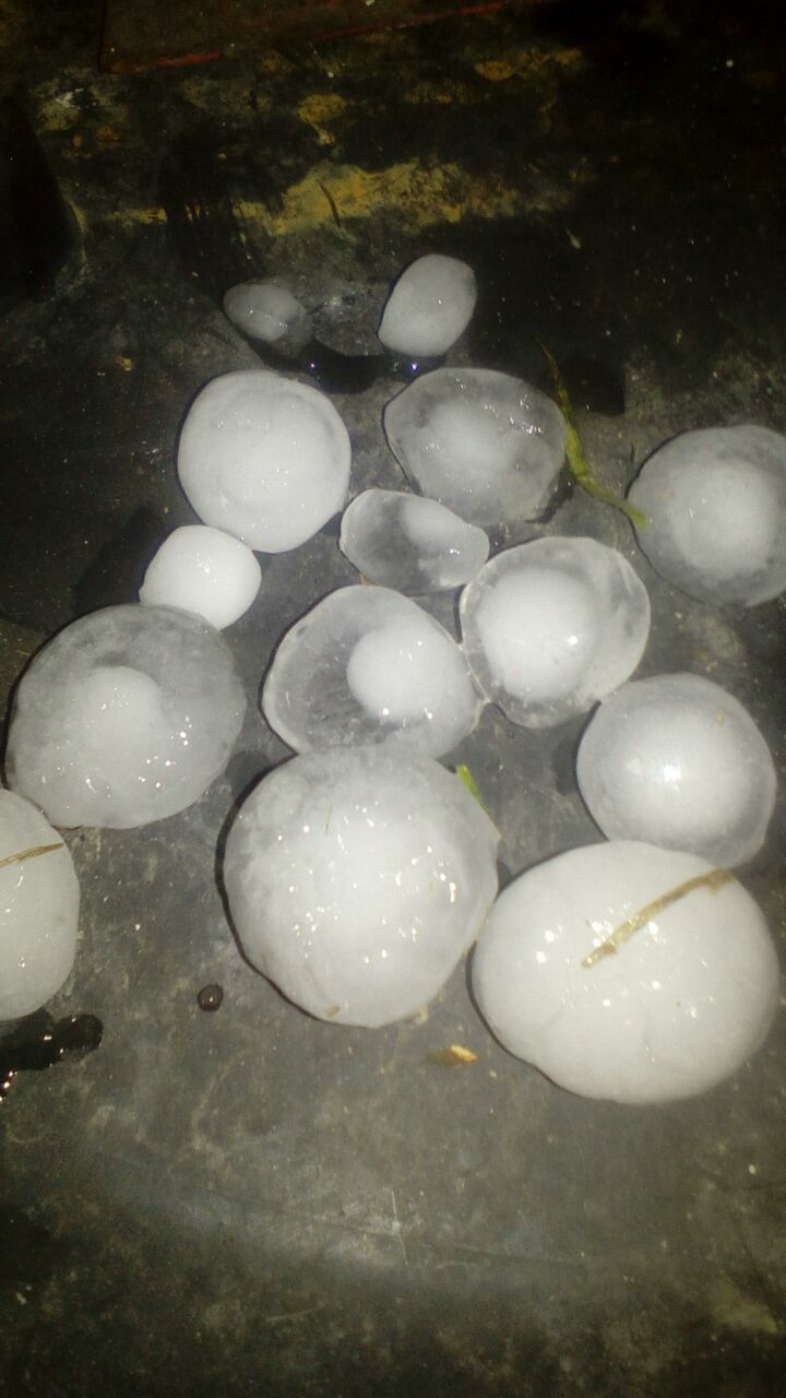 Zona rural de Oliveros fue afectada por granizo de gran tamaño