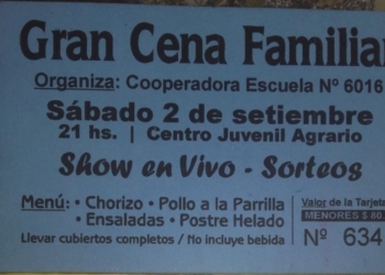 Cena show organizada por la Escuela Primaria Nº 6016