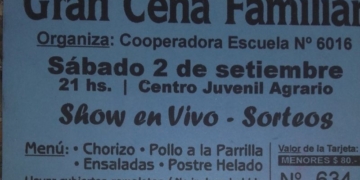 Cena show organizada por la Escuela Primaria Nº 6016