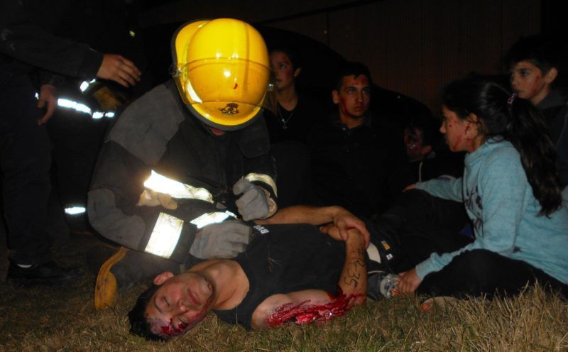 Impactantes simulacros en Oliveros con bomberos de toda la región