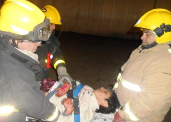 Impactantes simulacros en Oliveros con bomberos de toda la región