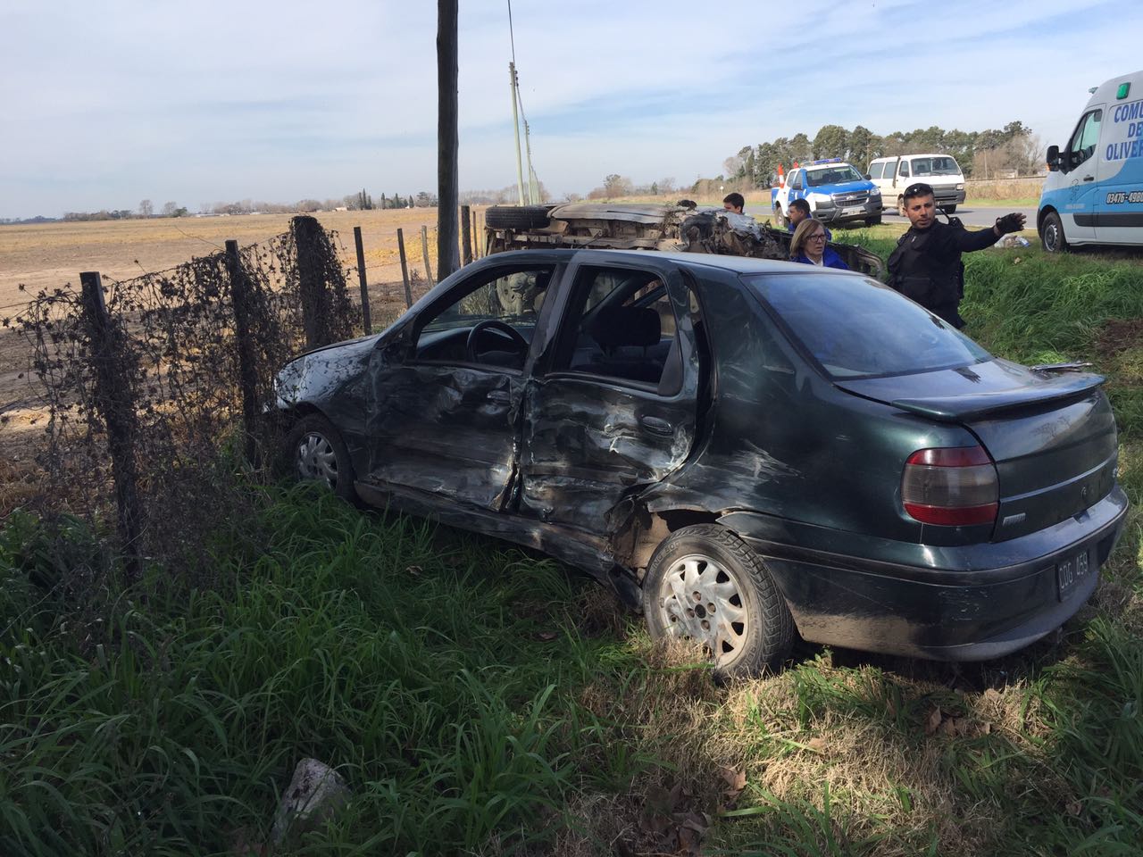 Dos heridos tras un accidente entre dos vehículos en Ruta 11