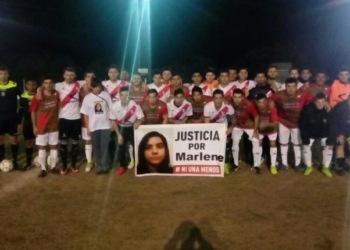 Oliveros y Clarke empataron y homenajearon a Marlene Franco