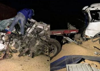 Dos camiones impactaron por alcance en la autopista