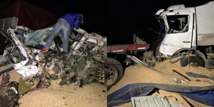 Dos camiones impactaron por alcance en la autopista