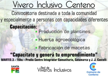 Comenzará a funcionar el vivero inclusivo en Centeno