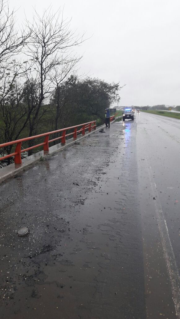 Un camión que transportaba autos cayó de un puente de la autopista