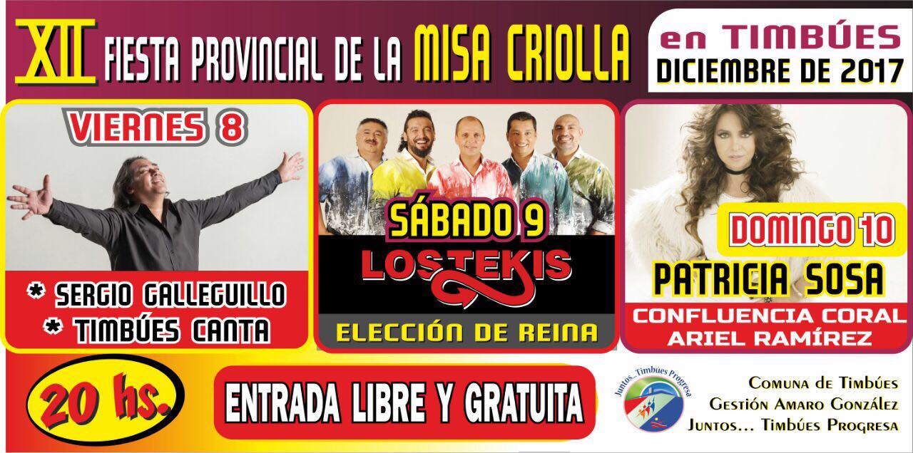 Timbúes: la Misa Criolla tendrá la actuación estelar de Patricia Sosa