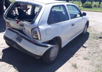 Monje: dos autos y un fuerte choque en pleno centro