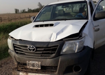 Una camioneta perdió el control en Ruta 91 producto de la tormenta