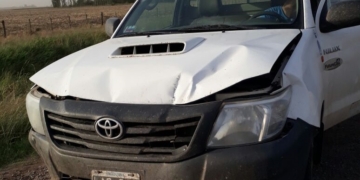 Una camioneta perdió el control en Ruta 91 producto de la tormenta