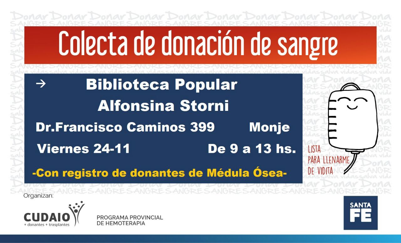 Monje invita a participar de la campaña de donación de sangre