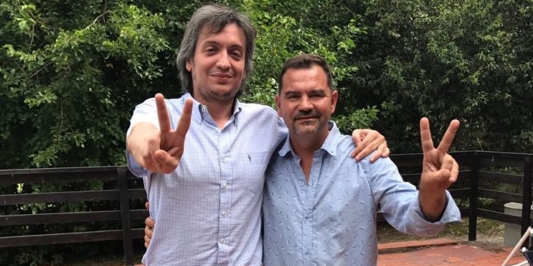 Máximo Kirchner recorrió Oliveros junto al presidente comunal