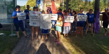 Oliveros marchó contra la reforma previsional