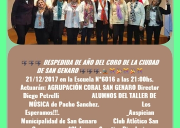 San Genaro: el coro de la ciudad realizará la despedida de año