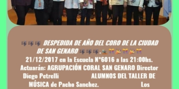 San Genaro: el coro de la ciudad realizará la despedida de año