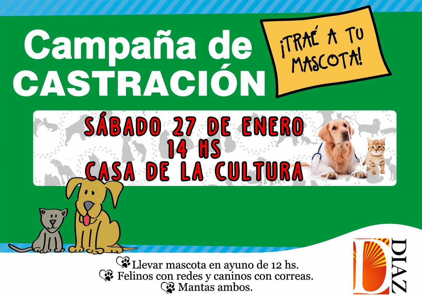 Nueva campaña de castración en Díaz