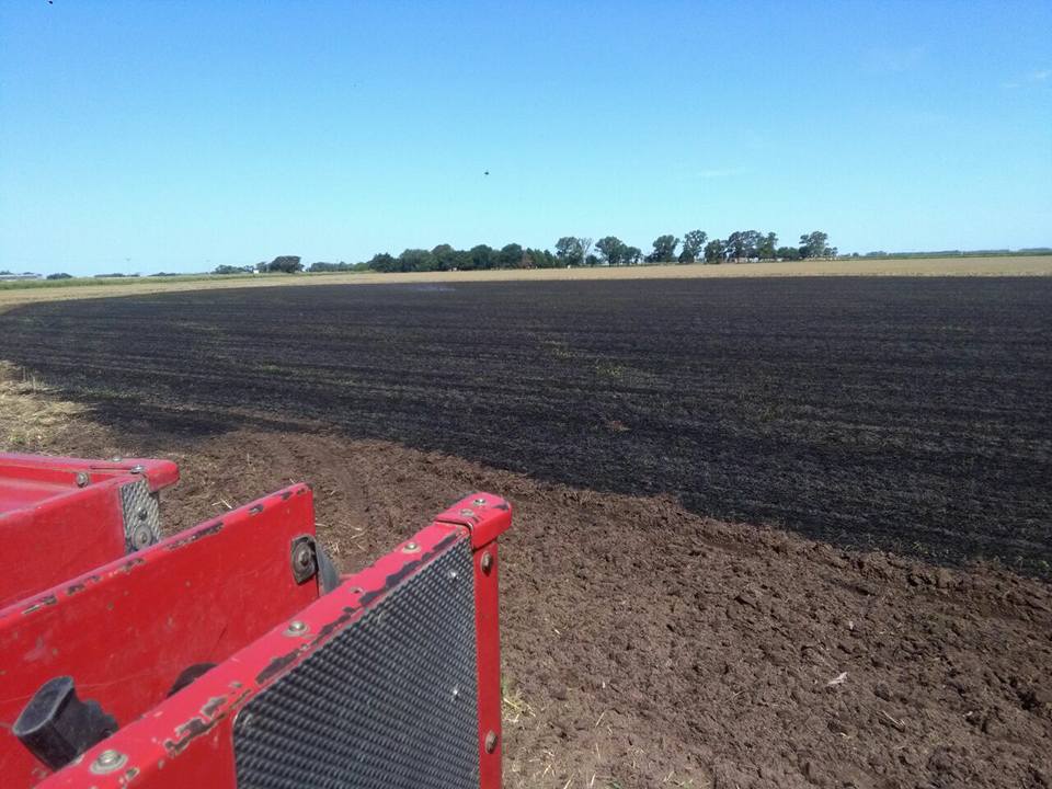 Bomberos de Serodino sofocaron un incendio de magnitud en un campo