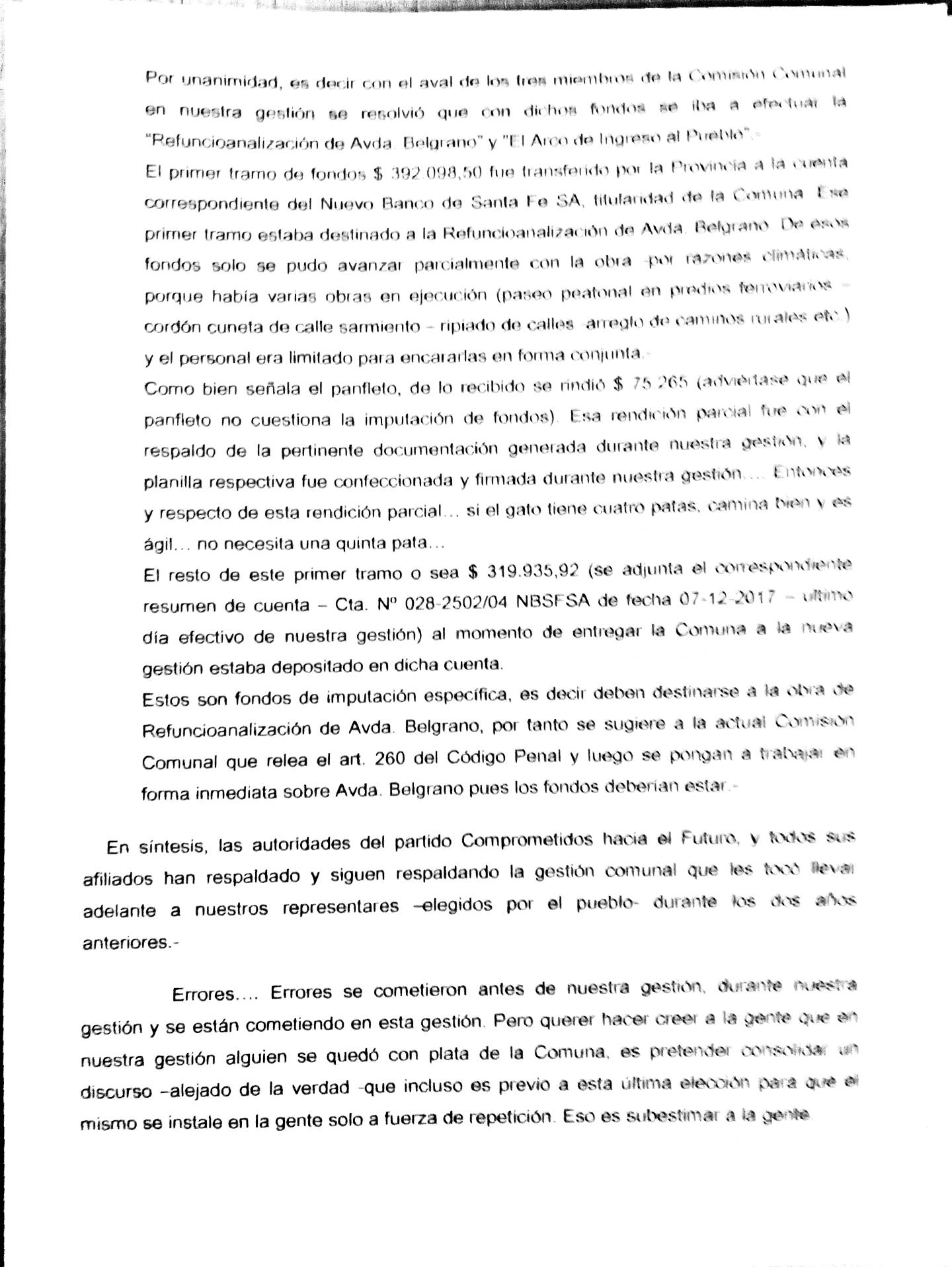Clarke: circulan panfletos contra la anterior gestión y Cattaneo se defendió