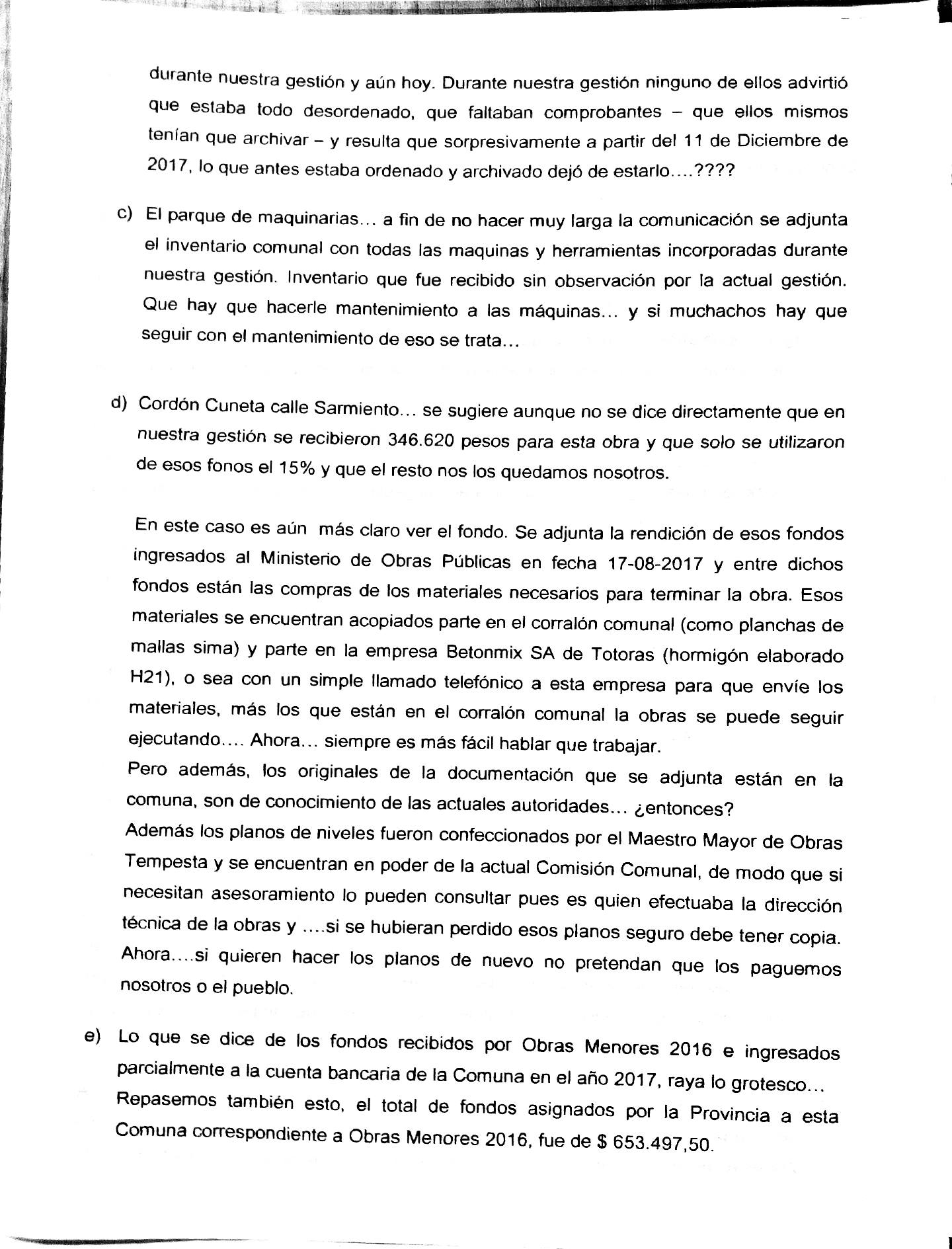 Clarke: circulan panfletos contra la anterior gestión y Cattaneo se defendió