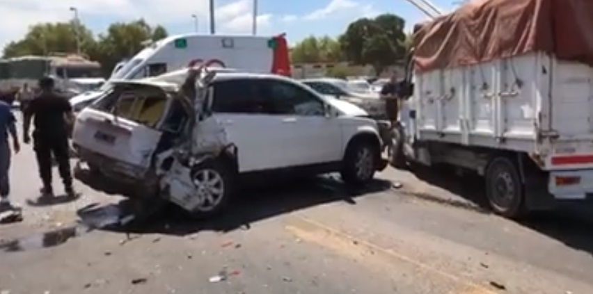 Triple colisión sobre Ruta 11 en el ingreso a Puerto San Martín