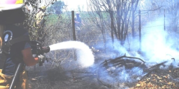 Importante incendio obligó a cortar la ruta en Oliveros