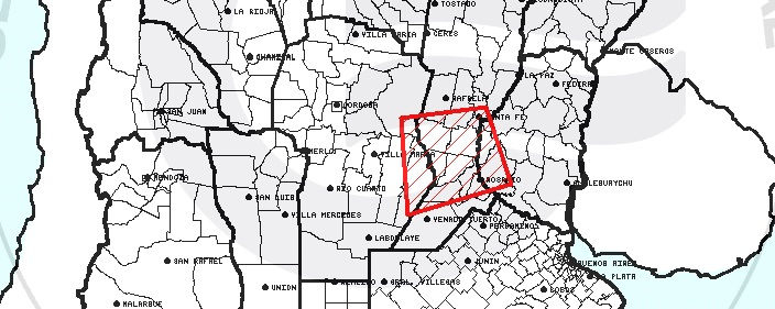 Aviso a corto plazo por tormentas fuertes