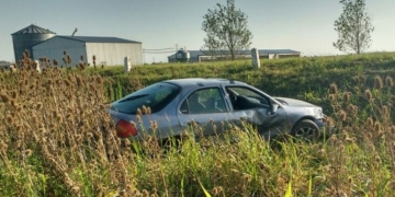 Un policía corondino volcó con su vehículo sobre Ruta 11
