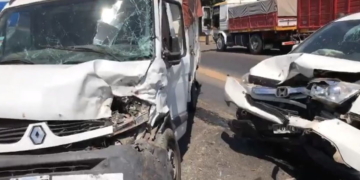 Triple colisión sobre Ruta 11 en el ingreso a Puerto San Martín