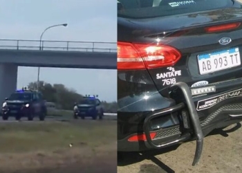 Papelón: patrulleros «inteligentes» desfilaron por autopista y chocaron entre sí