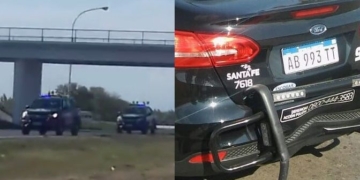 Papelón: patrulleros «inteligentes» desfilaron por autopista y chocaron entre sí