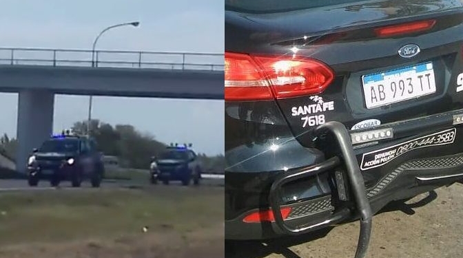 Papelón: patrulleros «inteligentes» desfilaron por autopista y chocaron entre sí