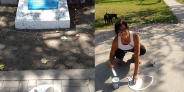 Pintaron pañuelos en Maciel y Gaboto por los desaparecidos de la región