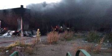 Incendio de importantes dimensiones en el Frigorífico Maciel