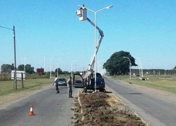 Maciel: el acceso sobre Ruta 11 cuenta con una renovada iluminación