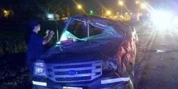 Falleció el hombre que volcó con su camioneta sobre Ruta 11