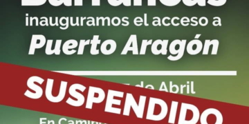 La inauguración del camino a Puerto Aragón fue suspendida por mal tiempo