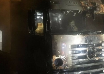 La cabina de un camión se incendio por completo sobre Ruta 34