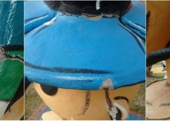 Bernardo de Irigoyen: vandalizaron las imágenes de la plaza Santos Villagrán