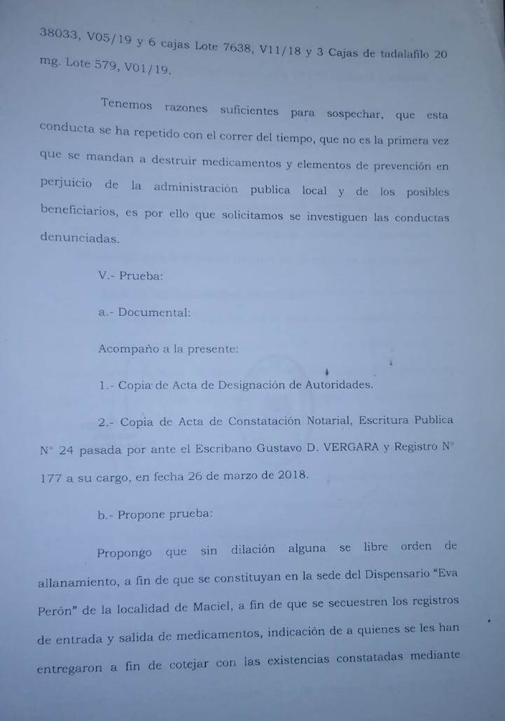 Grave denuncia: tiraron medicamentos en el dispensario y apuntan a una integrante de la Comisión