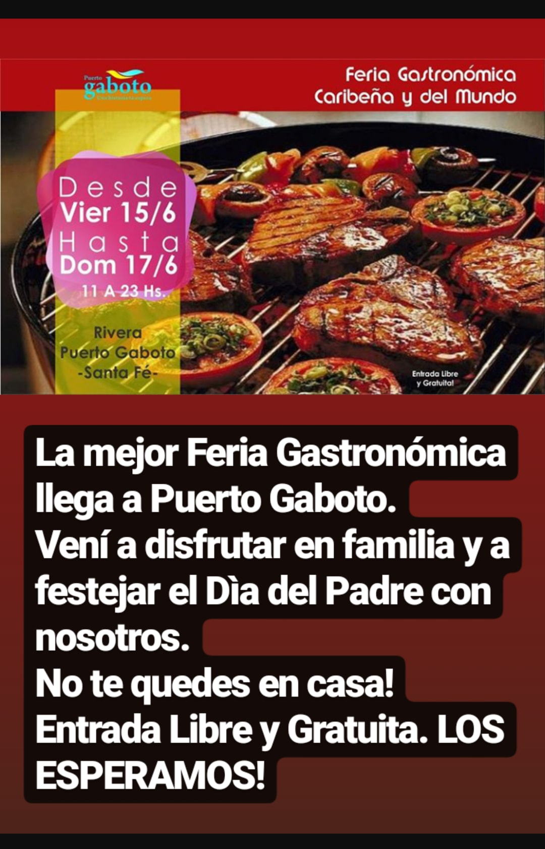 Gaboto invita a participar de su feria gastronómica desde este viernes